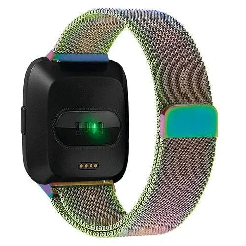 Milanese Loop Wristband for Fitbit Versa – Adjustable Stainless Steel Mesh Strap with Magnetic Closure