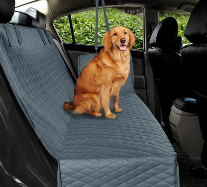 Housse de siège auto pour chien avec clips de sécurité et centre en filet | Conception écologique pour des voyages sécurisés