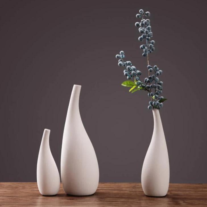 White Porcelain Vase with Water Drop Design