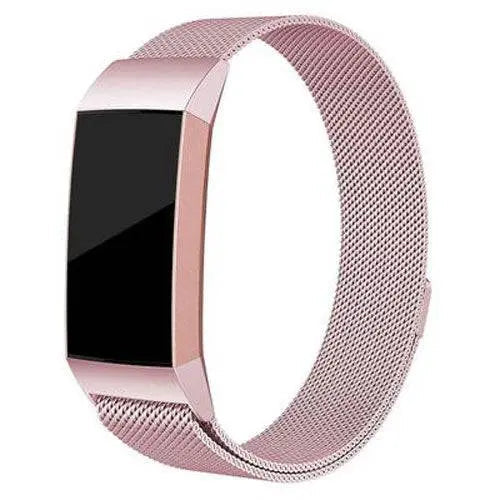 Adjustable Stainless Steel Mesh Fitness Tracker Band for Fitbit Charge 3 & 4 | Replacement Strap Wristband with Magnetic Clasp in Multiple