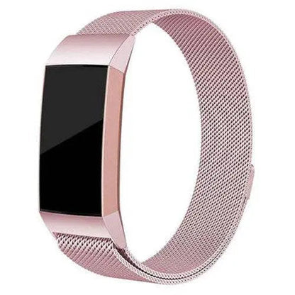 Adjustable Stainless Steel Mesh Fitness Tracker Band for Fitbit Charge 3 & 4 | Replacement Strap Wristband with Magnetic Clasp in Multiple