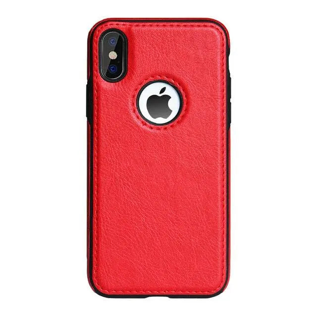 Vintage Leather iPhone Case | Precise Fit Shell for iPhone 6-XR with Raised Edges & Camera Protection | Grip-Enhanced Phone Cover