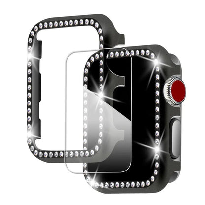 Embellished Metal Watch Case & Bracelet-Style Band Bundle for Apple Watch 38-44mm