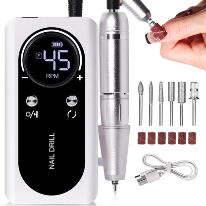 Lime à ongles électrique pour manucure, ponceuse à ongles rechargeable, polisseuse à ongles portable silencieuse pour usage domestique