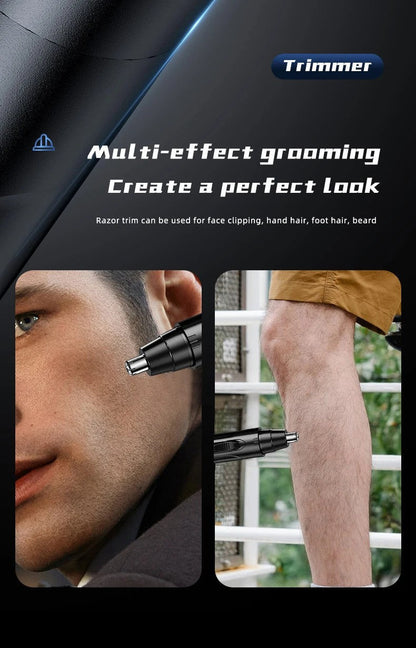 Cordless USB Rechargeable Facial Hair Trimmer for Nose and Ears with Stainless Steel Blades for Men and Women
