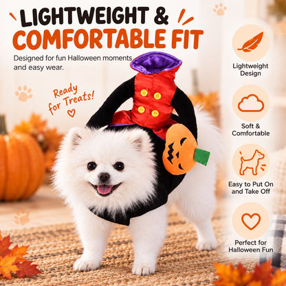 Pumpkin Knight Halloween Dog Costume, Red & Black Rider Style Pet Outfit for Halloween Parties, Trick-or-Treating & Cute Photos