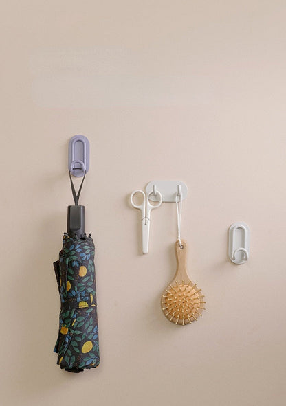 Crochets adhésifs en métal pour le rangement de la salle de bain et de la cuisine — Conception à double crochet, sans perçage, organisateur léger pour clés, serviettes et accessoires