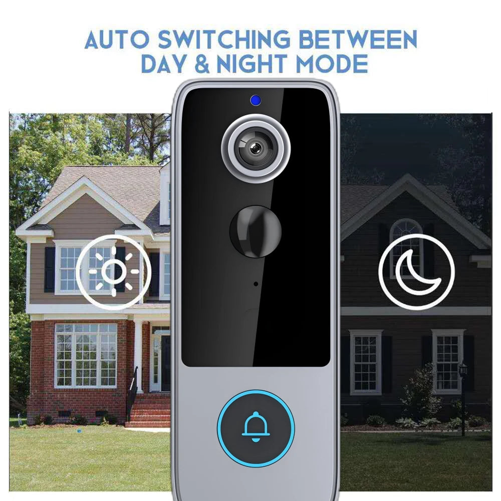 Smart Video Doorbell with HD Camera, Night Vision & Two-Way Audio – Wireless, Battery Powered, Weatherproof Security for Front Door &