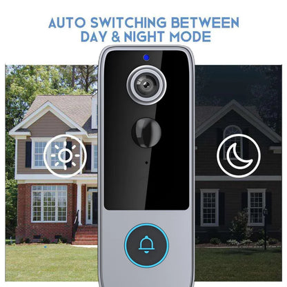 Smart Wireless Video Doorbell with HD Camera, Two-Way Talk & Motion Alerts – No Monthly Fees, Weather Resistant, Night Vision for Front