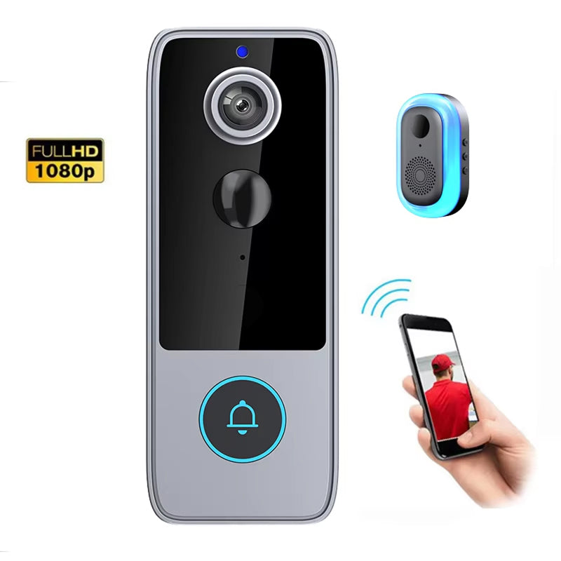 Smart Wireless Video Doorbell with HD Camera, Two-Way Talk & Motion Alerts – No Monthly Fees, Weather Resistant, Night Vision for Front