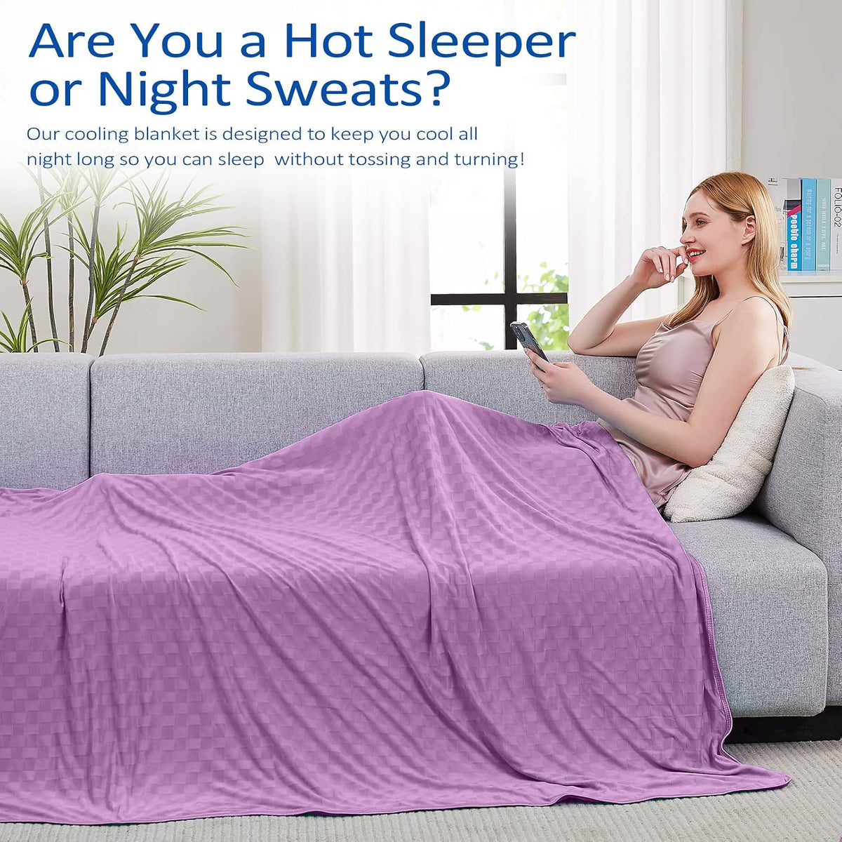ChillEase | Couverture rafraîchissante pour dormeurs ayant chaud, dotée de la technologie Arc-Chill | Douce et respirante pour un confort tout au long de l'année