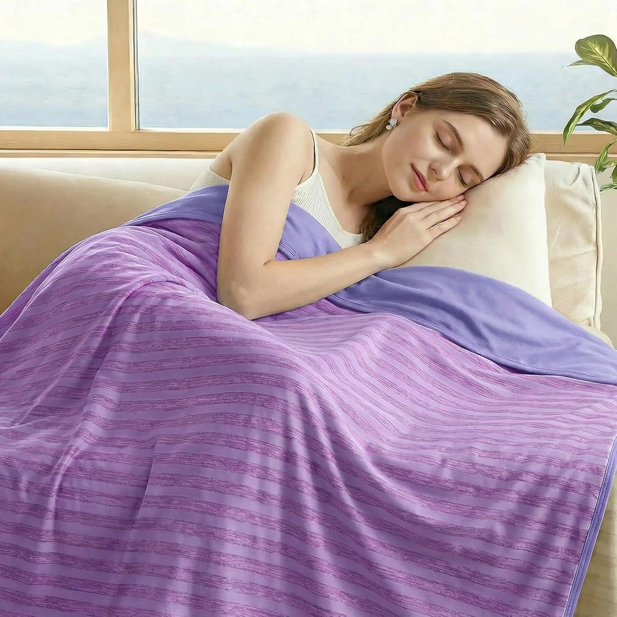 Confort Fraîcheur | Couverture rafraîchissante pour personnes ayant chaud avec technologie Arc-Chill | Jeté d'été léger et respirant pour le voyage et l'extérieur