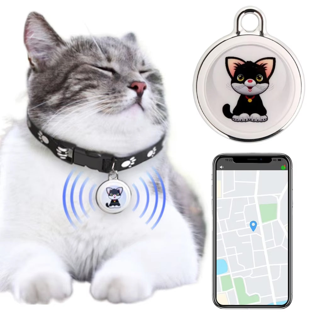 Bluetooth Cat Locator Tag with GPS Positioning and Sound Alert for Indoor & Outdoor Felines
