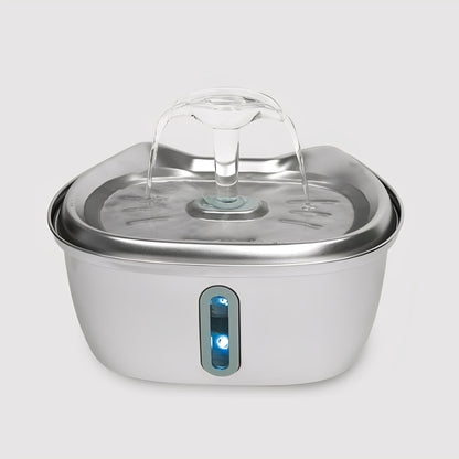 Stainless Steel Pet Water Fountain with Filter 3 Liter Automatic Flow for Cats & Small Dogs