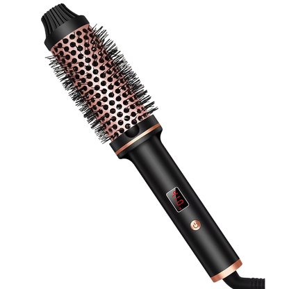 3-in-1 Heated Styling Brush with Ionic Technology for Smooth, Frizz-Free Hair – Fast Heat, 9 Temperature Levels – Multi-Function Curling &