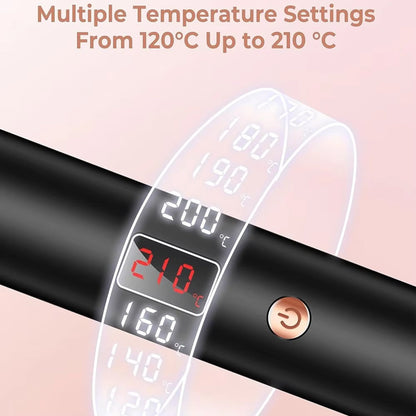 3-in-1 Heated Styling Brush with Ionic Technology for Smooth, Frizz-Free Hair – Fast Heat, 9 Temperature Levels – Multi-Function Curling &