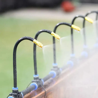 Outdoor Misting System 66 ft with 20 Copper Nozzles – Patio Cooling & Garden Irrigation for Decks, Plants & Greenhouses