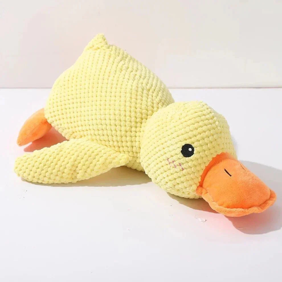 Squeaky Duck Plush Chew Toy for Dogs with Realistic Quack Sound for Small Medium Large Breeds Indoor Tug Play Fetch Teething Relief Companio