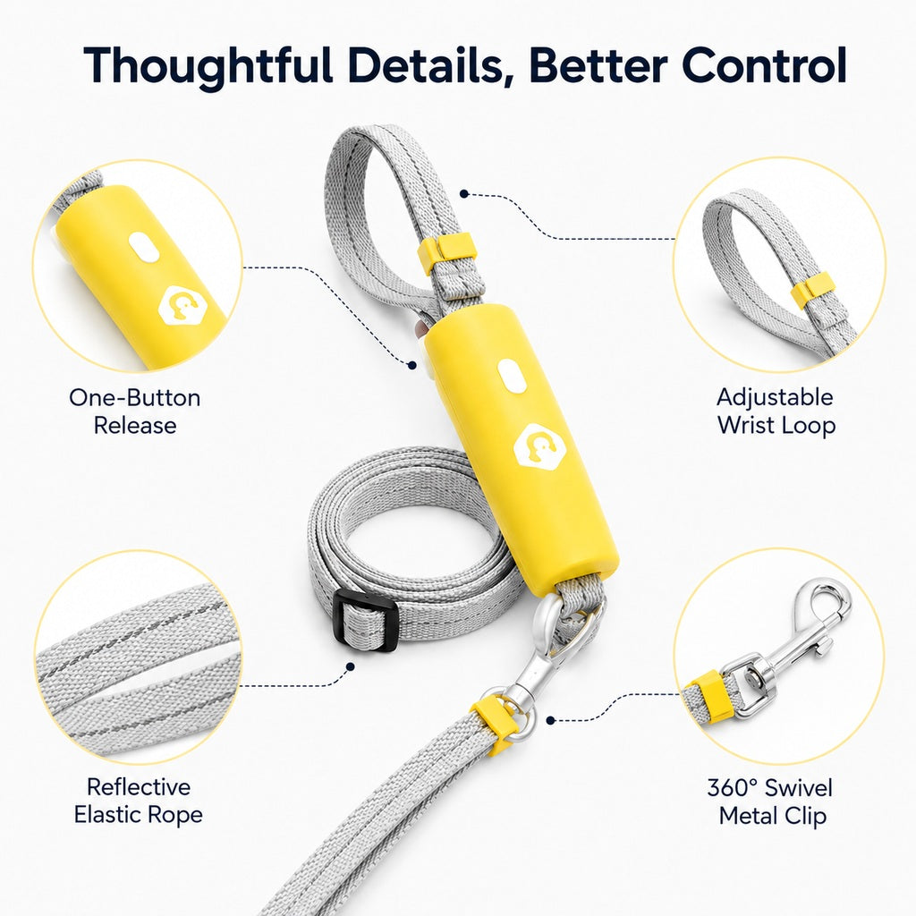 Ortekor Quick-Tether Dog Leash for Cafes, Patios & Parks - Keep Your Dog Close Hands-Free
