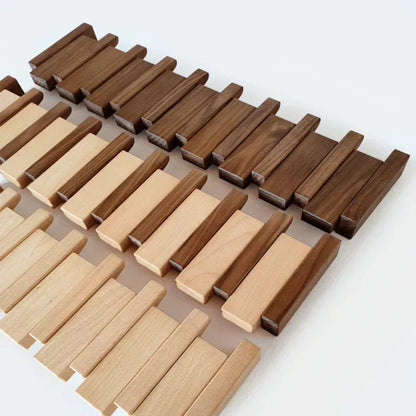 Wall-Mount Piano Key Coat Rack in Solid Wood for Entryway & Bedroom