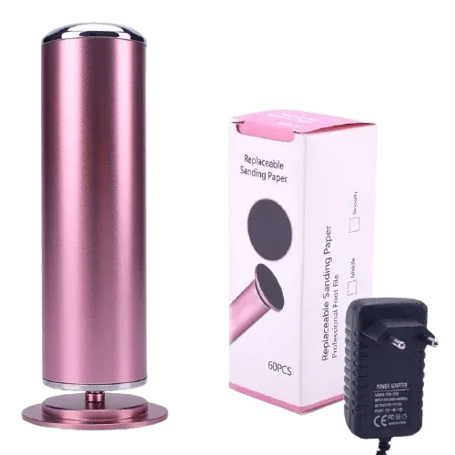 Rechargeable Electric Foot File for Smooth Heels & Callus Removal – Cordless USB Powered Pedicure Tool with Interchangeable Roller Heads
