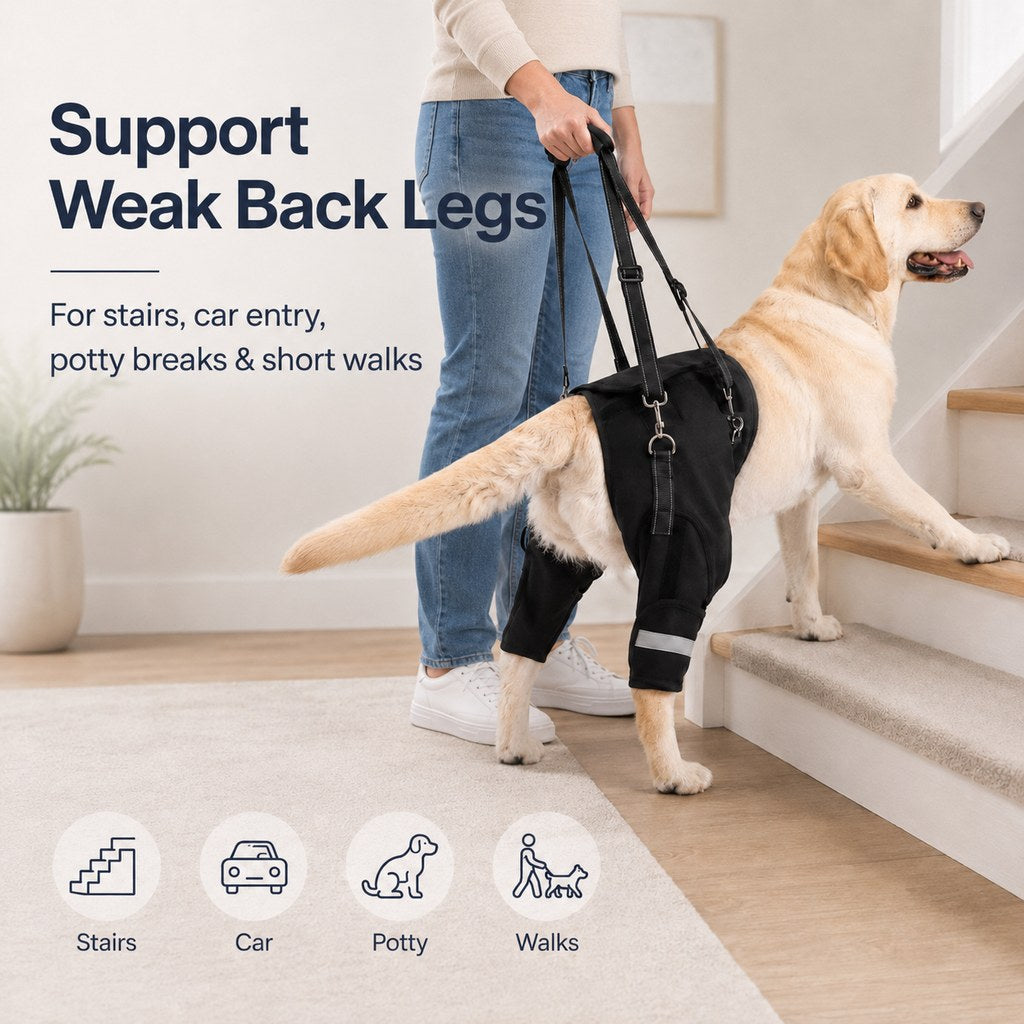Ortekor Help Your Senior Dog Climb Stairs, Get in the Car & Walk with Rear-Leg Support