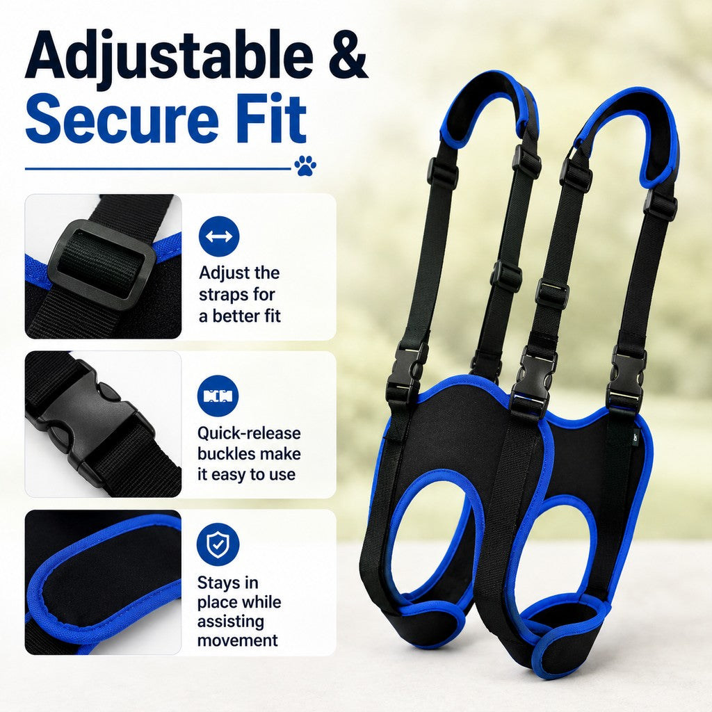 Ortekor Rear Leg Support Sling for Dogs - Lift Assist Harness for Senior Dogs on Stairs, Cars & Daily Walks