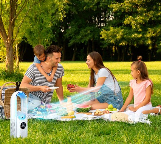 Personal Desktop Evaporative Cooler USB Powered 12 inch Portable 6-Speed Fan with Remote Control for Bedroom Office Dorm Room Small Space Co