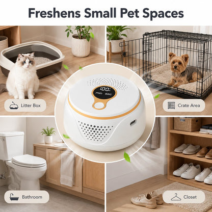 Ortekor Rechargeable Ozone Pet Odor Deodorizer for Litter Box & Empty Crate Areas – USB-C Odor Treatment Device for Unoccupied Small Spaces