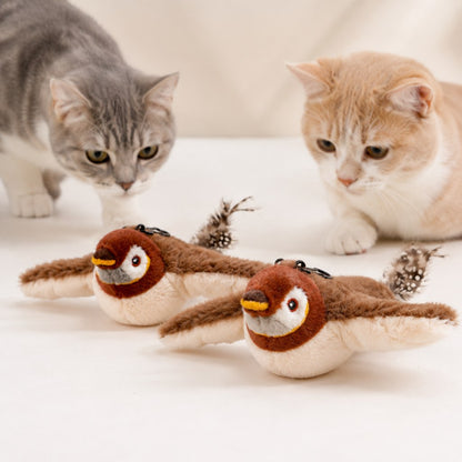 Ortekor Rechargeable Interactive Cat Toy - Flapping Bird, Plush Animal & Motion Activated Toys for Indoor Cats