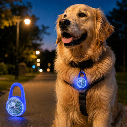Ortekor Rechargeable Clip-On LED Dog Safety Light for Night Walks - Keeps Pets Visible During Evening Walks, Jogging & Outdoor Adventures