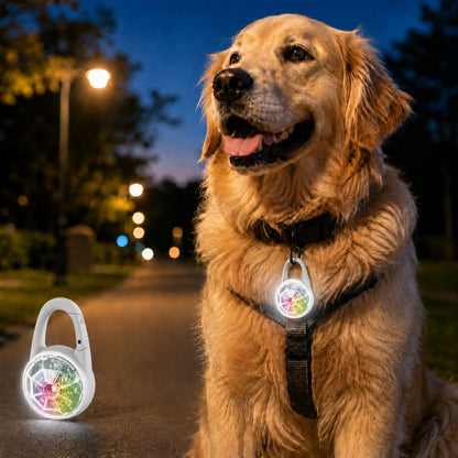 Ortekor Rechargeable Clip-On LED Dog Safety Light for Night Walks - Keeps Pets Visible During Evening Walks, Jogging & Outdoor Adventures