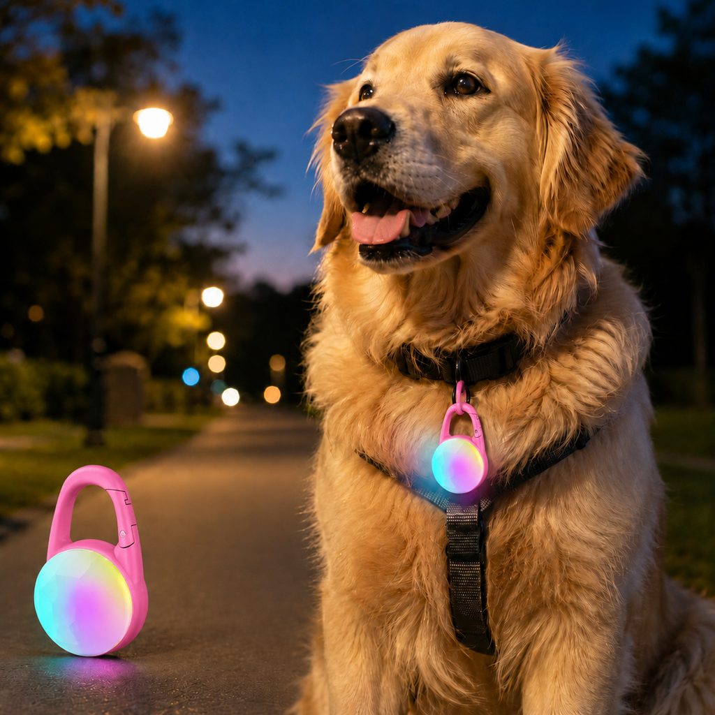 Ortekor Rechargeable Clip-On LED Dog Safety Light for Night Walks - Keeps Pets Visible During Evening Walks, Jogging & Outdoor Adventures