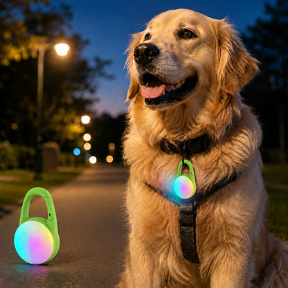 Ortekor Rechargeable Clip-On LED Dog Safety Light for Night Walks - Keeps Pets Visible During Evening Walks, Jogging & Outdoor Adventures