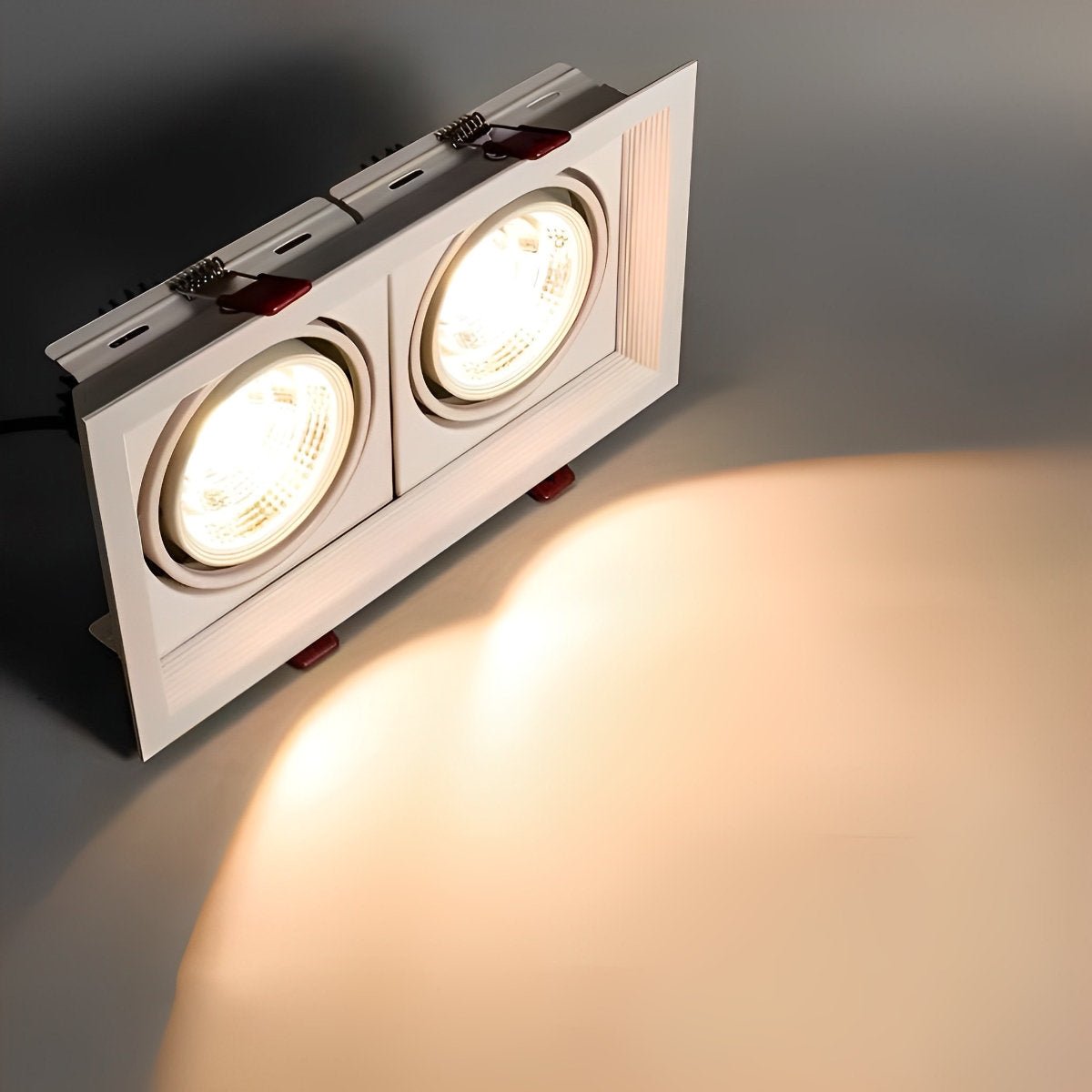Plafonnier LED encastrable à deux têtes réglables de 9 po, spot directionnel en aluminium avec trois températures de couleur pour cuisine et salon
