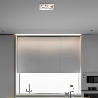 Plafonnier LED encastrable à deux têtes réglables de 9 po, spot directionnel en aluminium avec trois températures de couleur pour cuisine et salon