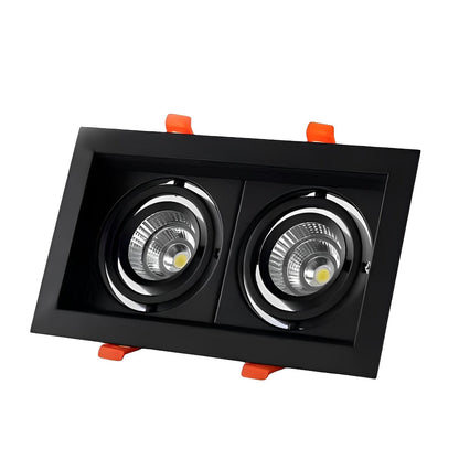 Plafonnier LED encastrable à deux têtes réglables de 9 po, spot directionnel en aluminium avec trois températures de couleur pour cuisine et salon