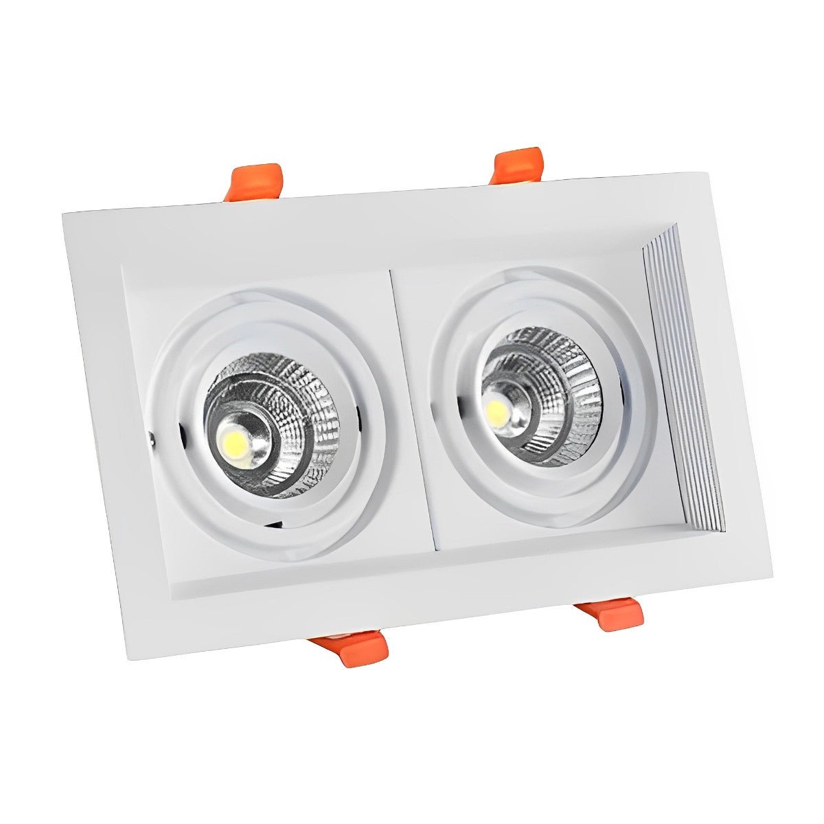 Plafonnier LED encastrable à deux têtes réglables de 9 po, spot directionnel en aluminium avec trois températures de couleur pour cuisine et salon