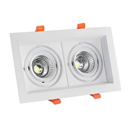 Plafonnier LED encastrable à deux têtes réglables de 9 po, spot directionnel en aluminium avec trois températures de couleur pour cuisine et salon