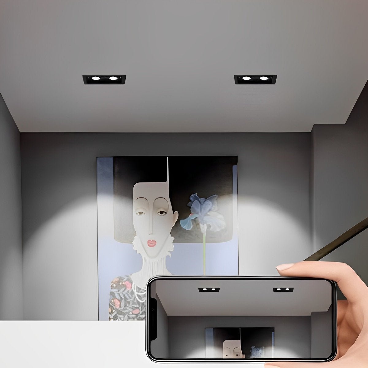 Plafonnier LED encastrable à deux têtes réglables de 9 po, spot directionnel en aluminium avec trois températures de couleur pour cuisine et salon