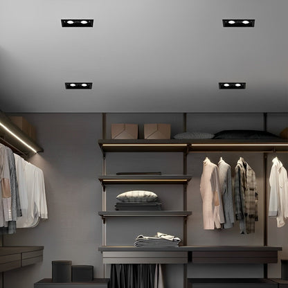 Plafonnier LED encastrable à deux têtes réglables de 9 po, spot directionnel en aluminium avec trois températures de couleur pour cuisine et salon