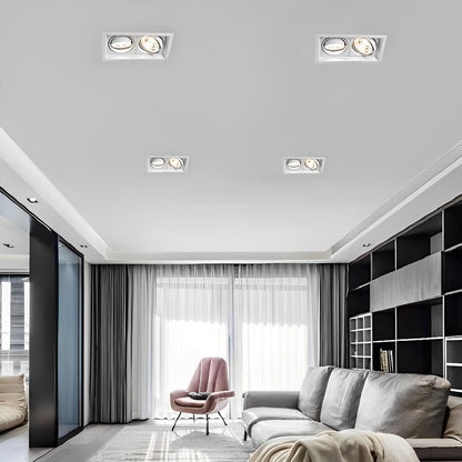 Plafonnier LED encastrable à deux têtes réglables de 9 po, spot directionnel en aluminium avec trois températures de couleur pour cuisine et salon