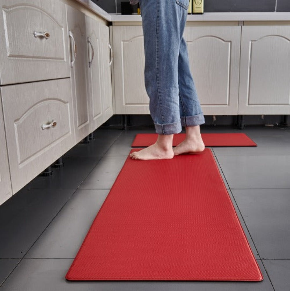 Cushioned Kitchen Floor Mat Anti-Fatigue Standing Comfort Runner Non-Slip Waterproof PVC Foam Pad for Cooking Prep Sink Area Home Chef