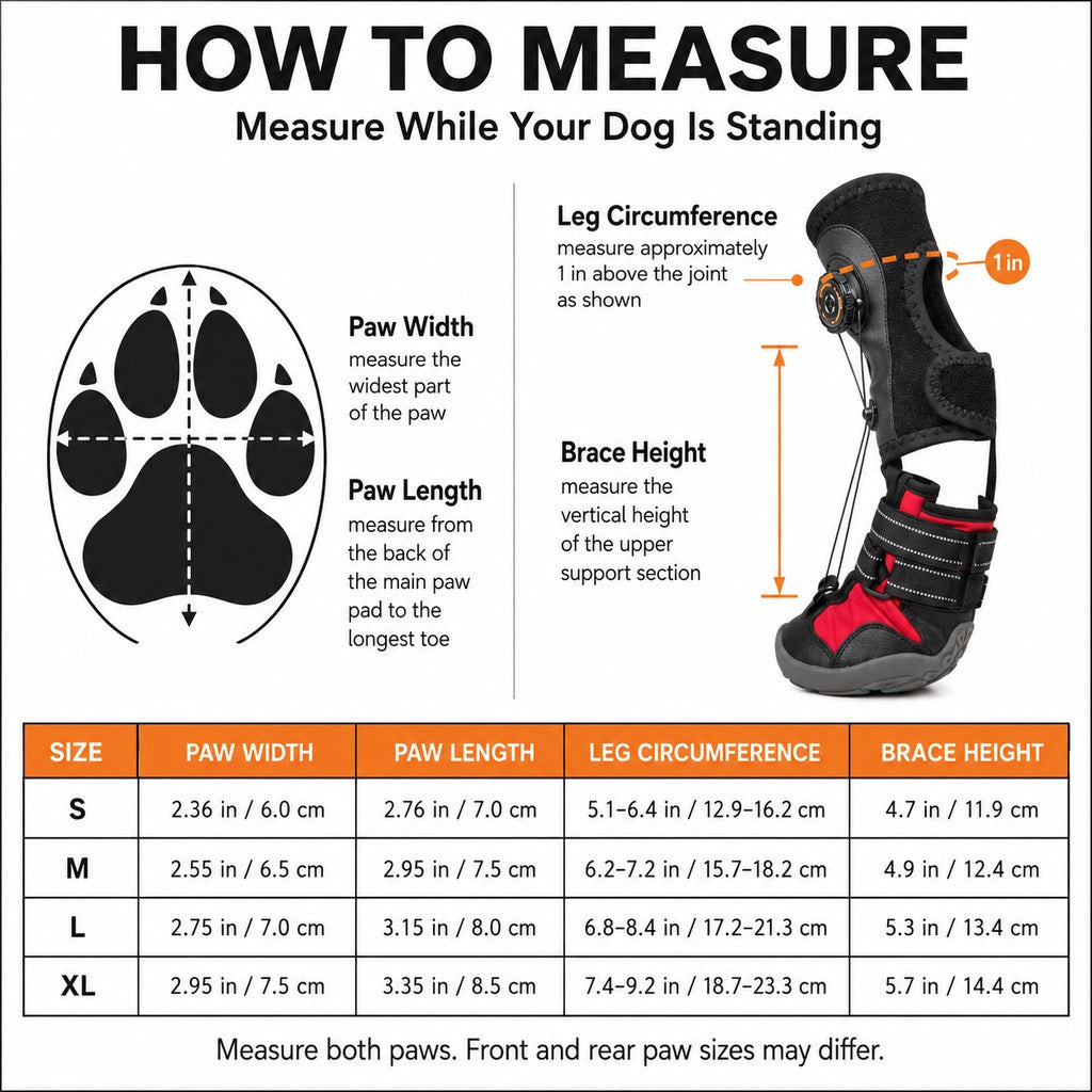 Ortekor Adjustable Tension-Dial Dog Paw-Lift Support Boots – For Indoor Floors & Outdoor Walks, Paw Dragging & Scuffing Support