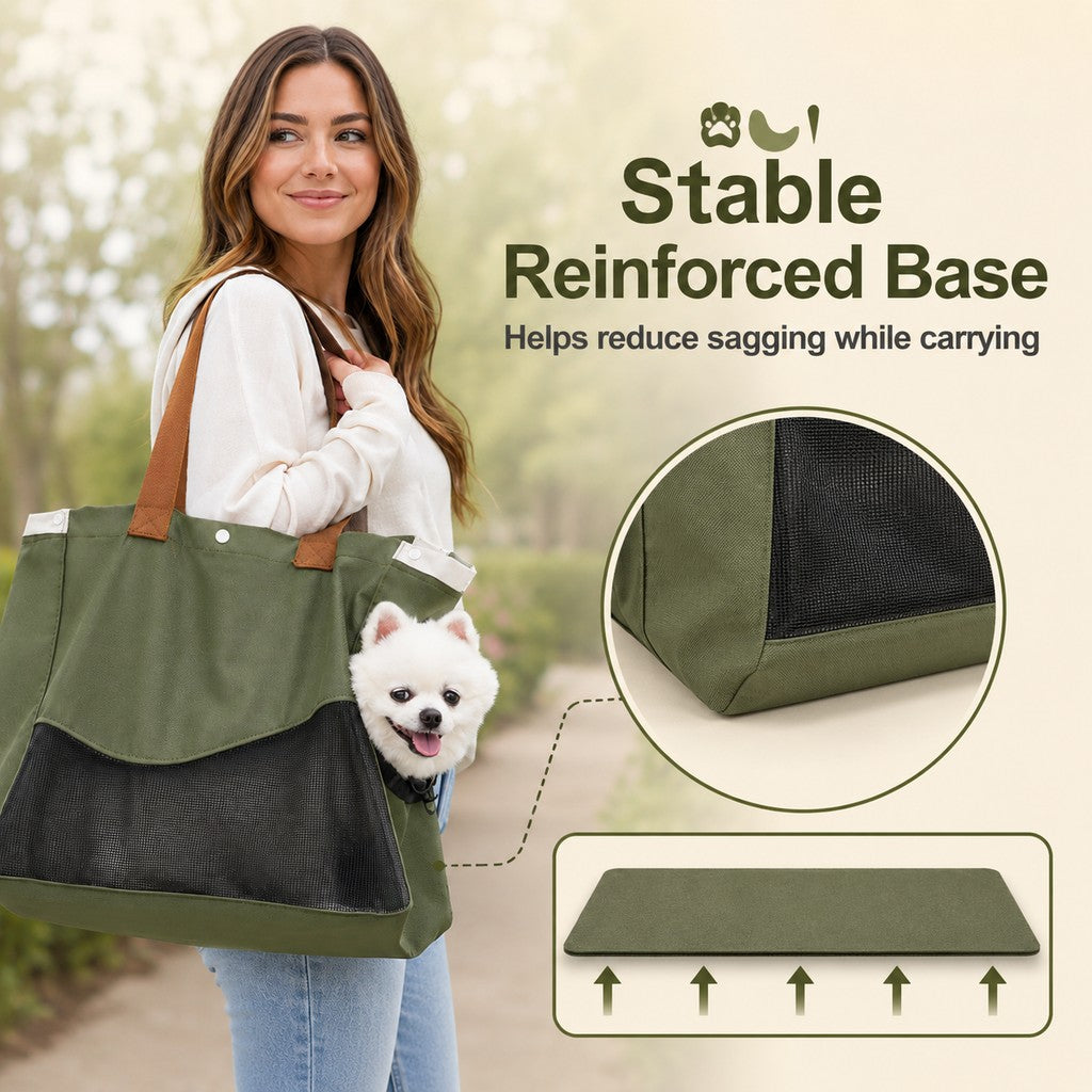 Ortekor Pet Carrier Tote Bag for Cats & Small Dogs - Breathable Shoulder Bag for Walks, Vet Visits & Errands