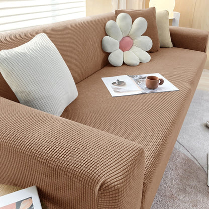 Stretch Sofa Cover Slipcover with Non-Slip Foam Strips for Living Room Furniture Protection
