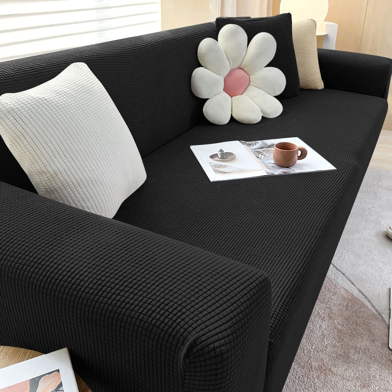 Stretch Sofa Cover Slipcover with Non-Slip Foam Strips for Living Room Furniture Protection