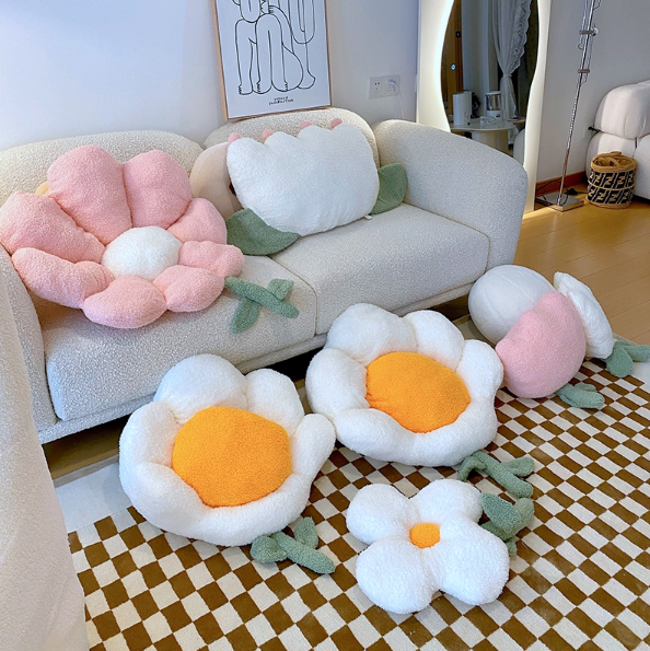 Golden Blossom | Soft Seat Cushion with Sunflower Design | Comfortable Support for Home and Office