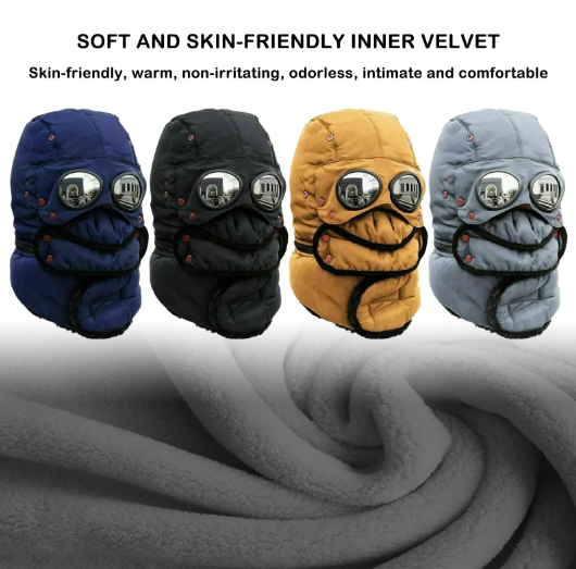 Bonnet thermique avec protection faciale coupe-vent