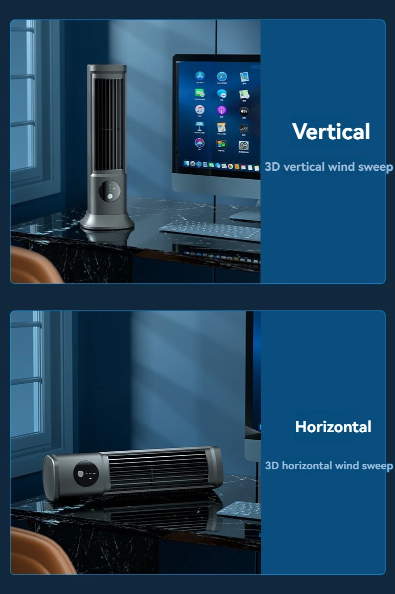 Brise fraîche compacte | Ventilateur de bureau à refroidissement par évaporation | Petit format pour un confort personnel